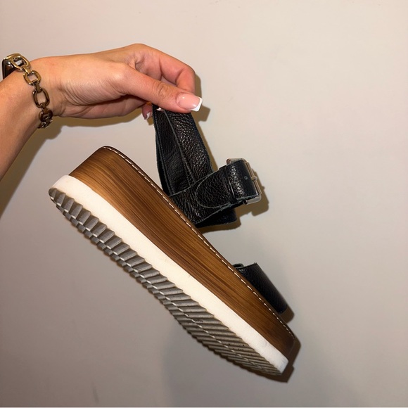 L’Intervalle Black Leather Platform Sandals - Picture 2 of 5